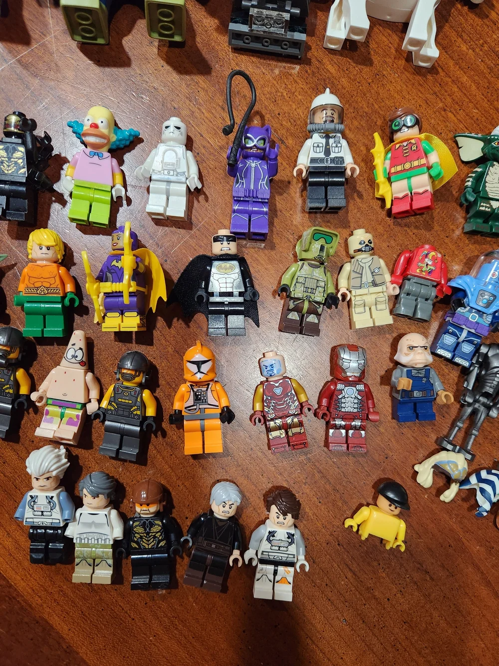 Lego Minifigure & Accessory Lot with Purple, Green, White, Black, Yellow Accents